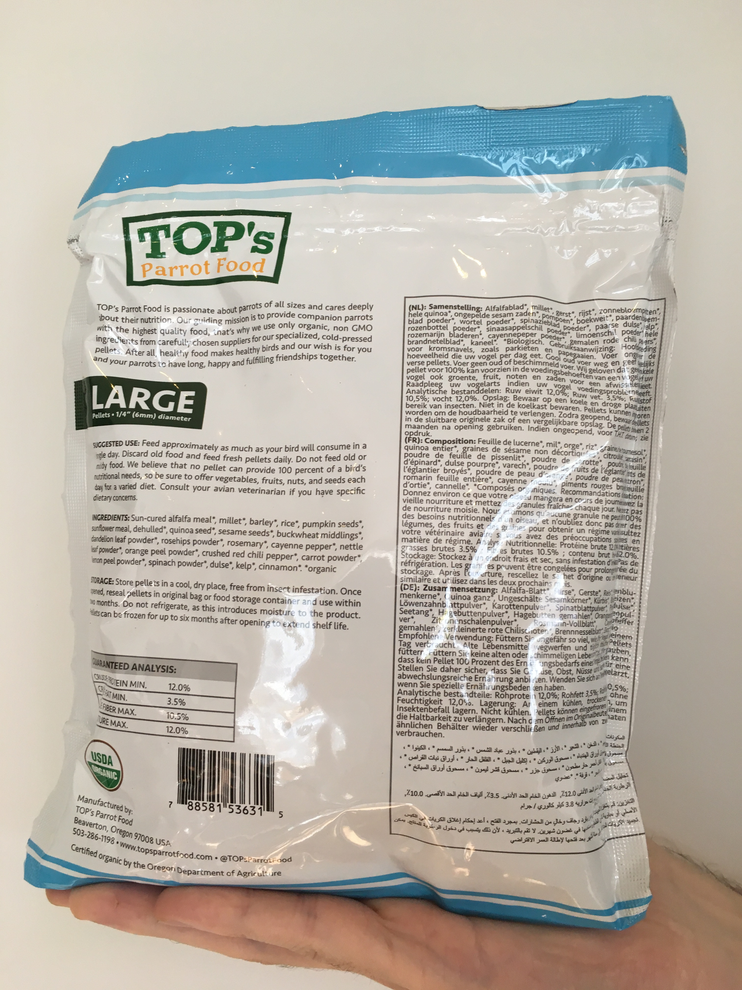 TOP's Parrot Food Large Pellets