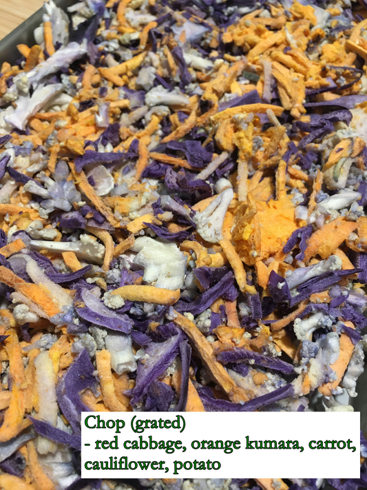 Freeze-dried vegetable chop