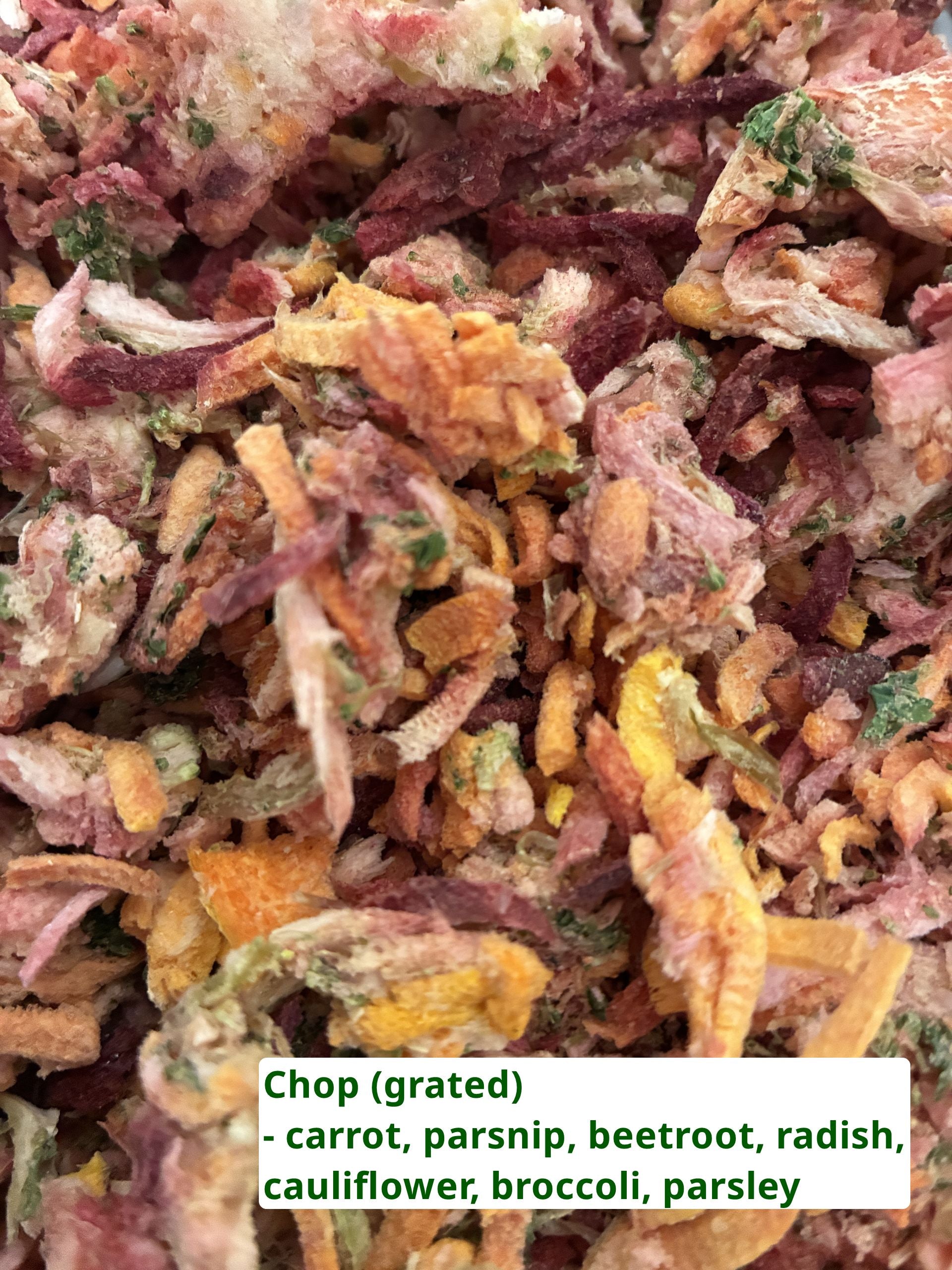 Freeze-dried vegetable chop