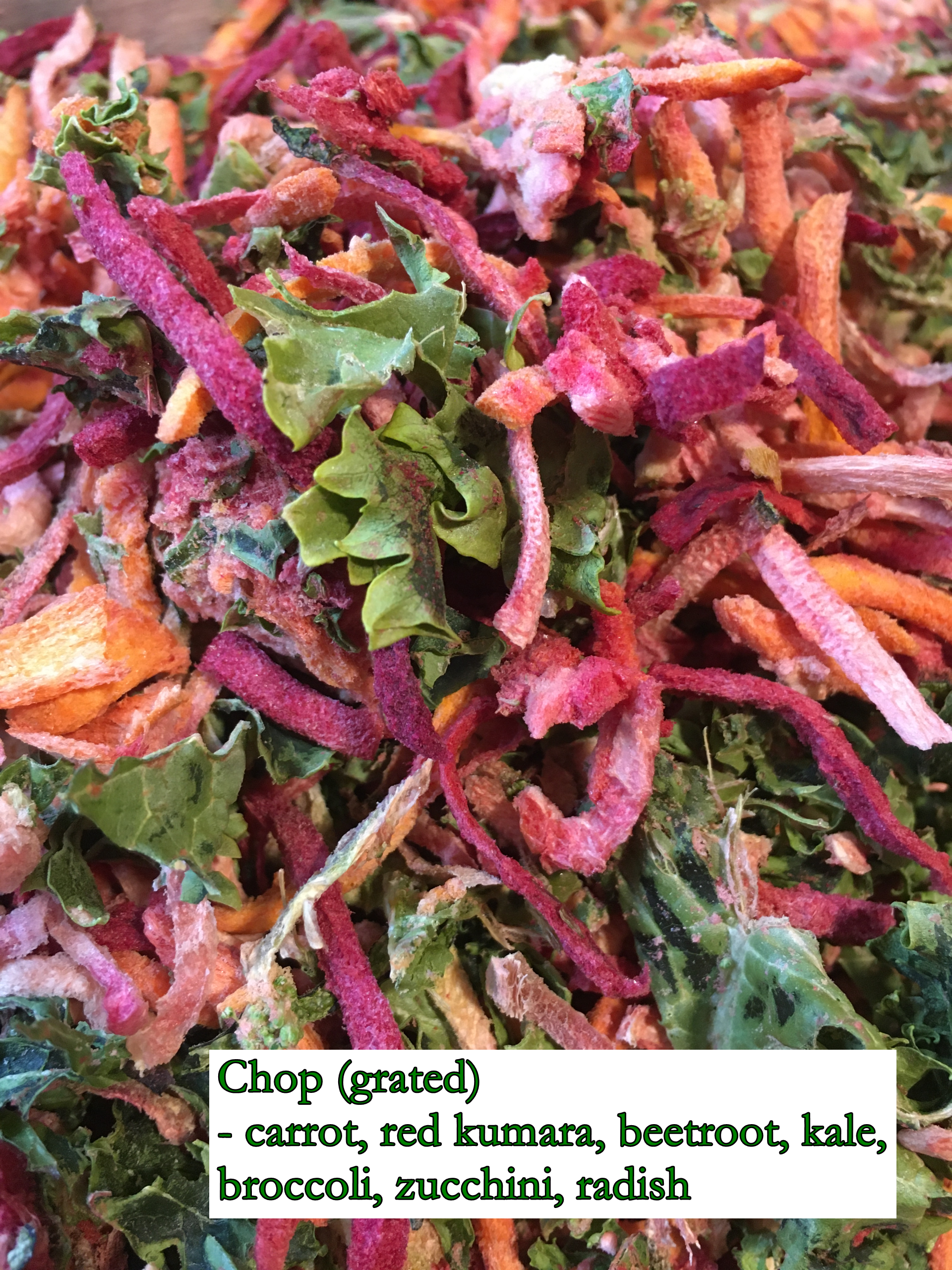 Freeze-dried vegetable chop