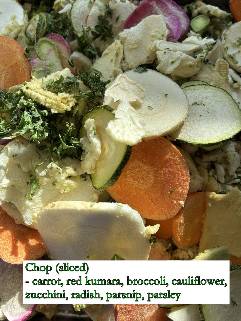 Freeze-dried vegetable chop