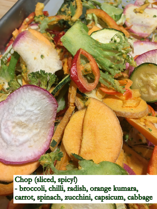 Freeze-dried vegetable chop