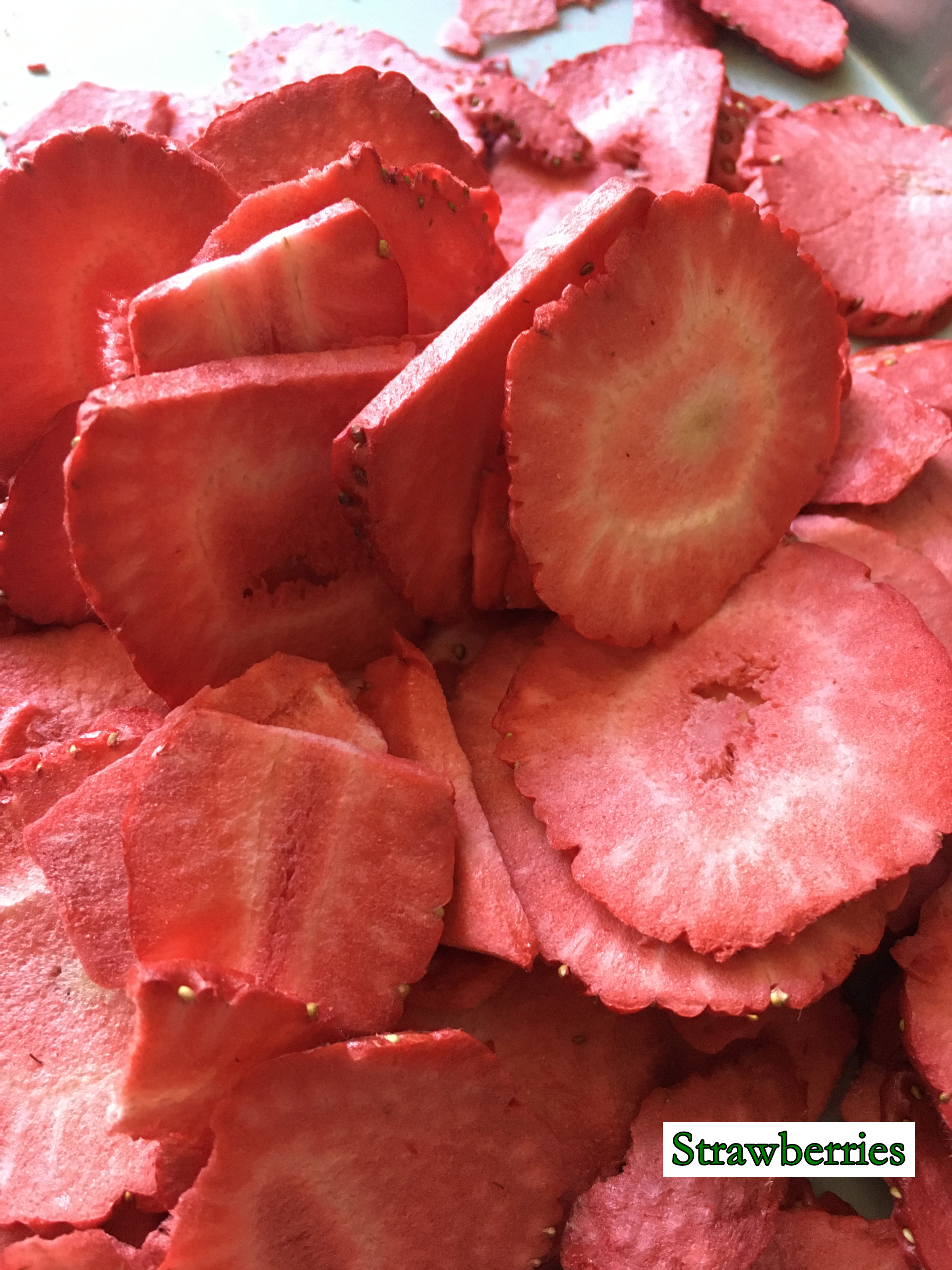 thin slices of freeze-dried strawberries