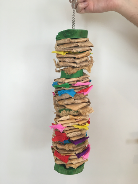 vertical view of the foraging salad stack toy