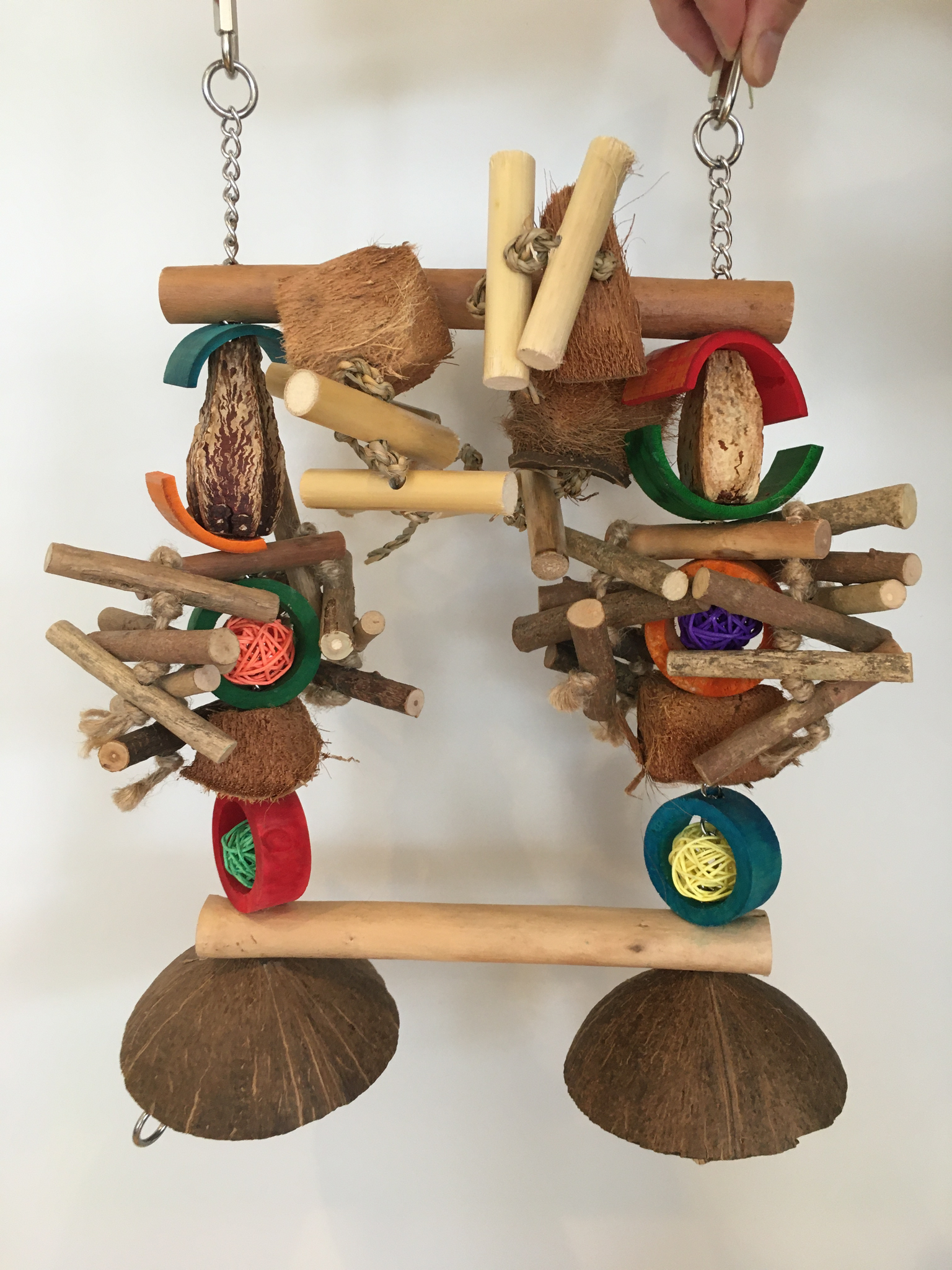 natural parrot toy - small garden totem swing